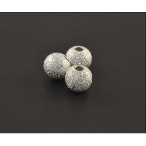 SILVER PLATED STARDUST 8MM ROUND BEAD